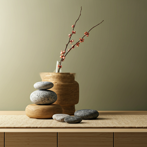 Ambiance zen avec bougies et pierres